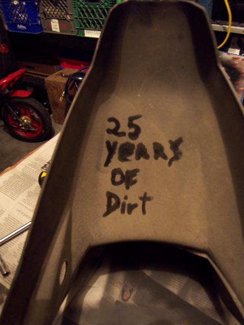 25 years of dirt and some rust damage .